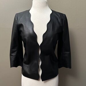 Stunning Elaine, Kim, black vegan leather jacket size small, lined